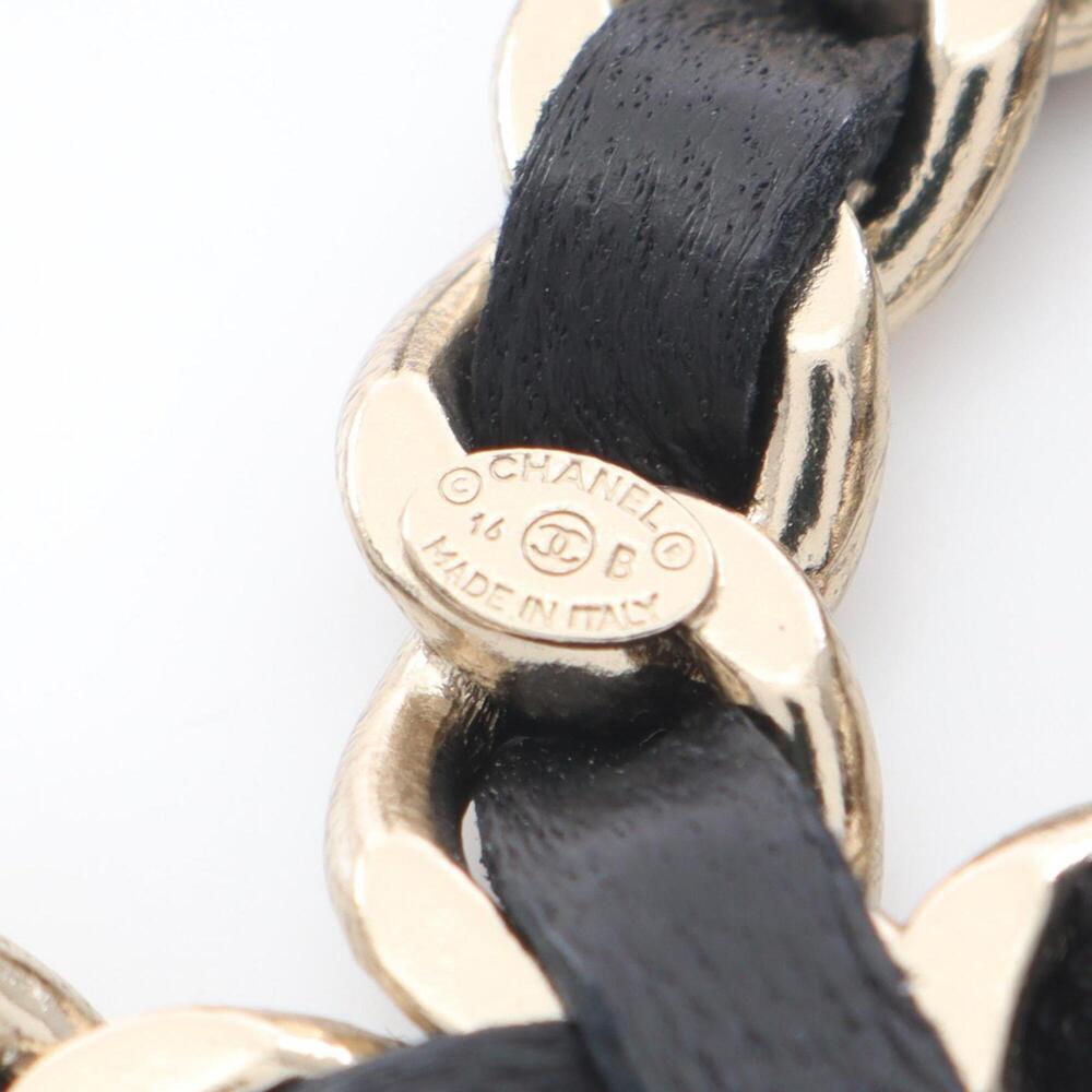 CHANEL Authentic Black Leather Logo Brooch - Picture 3 of 3